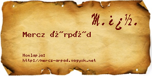 Mercz Árpád névjegykártya